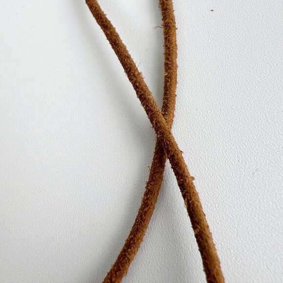 Vintage 1970's Wooden Butterfly Long Boho Hippie Necklace Leather Strap Bohemian - Picture 2 of 5